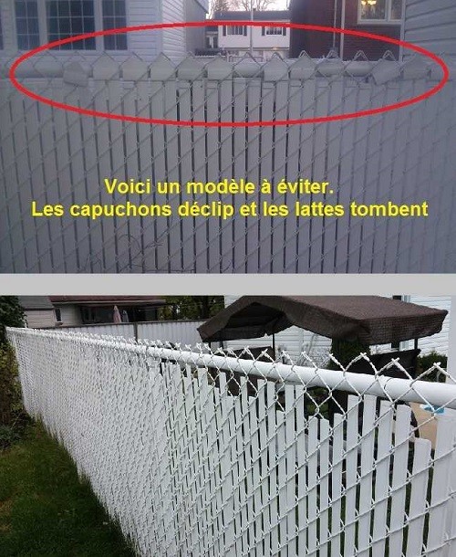 Latte de PVC capuchon qui ne tiens pas